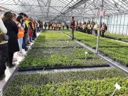 Students from the University of Gloucestershire during the guided tour of Wyevale Nurseries.